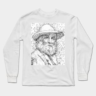 WALT WHITMAN pencil portrait .1 Long Sleeve T-Shirt